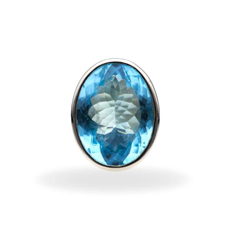 R-ST-134 | Ring mit Blauem Topas aus 925 Silber