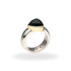 Ring mit Turmalin aus 925 Silber und Goldfassung – Bild 2