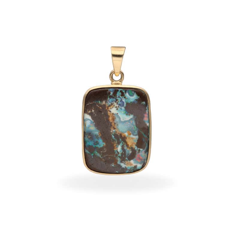 Anhänger mit Boulderopal aus 750 Gold – Bild 2