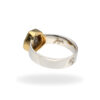 Ring with rough diamond in 925 silver and gold-plated setting - Image 4