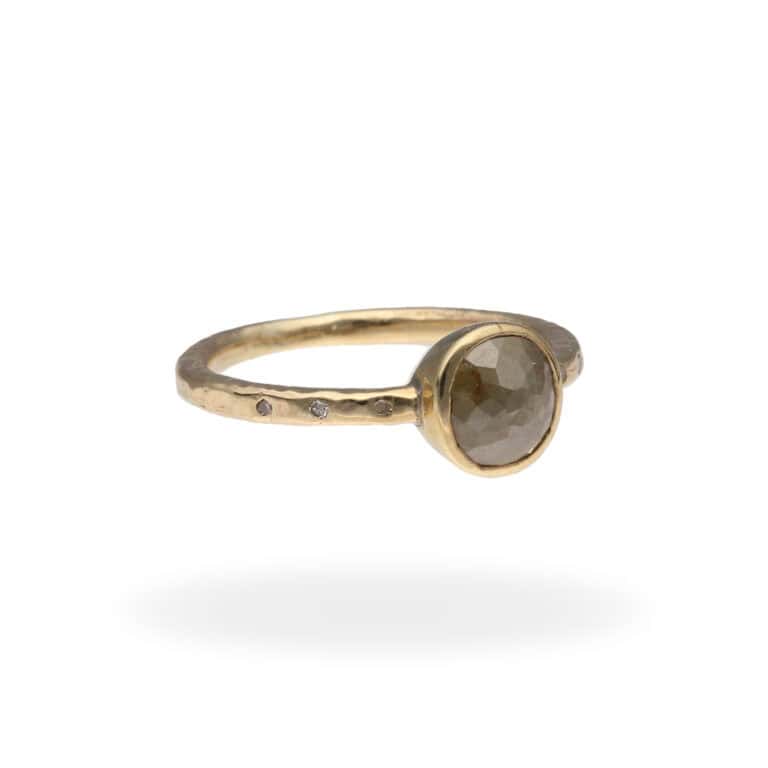 R-GST-004 | Ring mit Rohdiamant & Diamanten aus 333 Gold – Bild 3