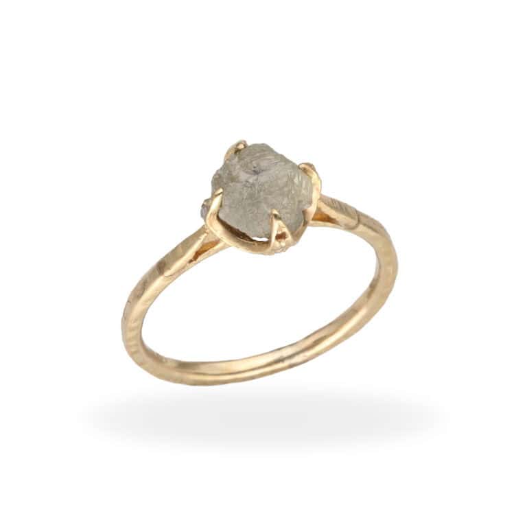 Ring mit Rohdiamant aus 333 Gold
