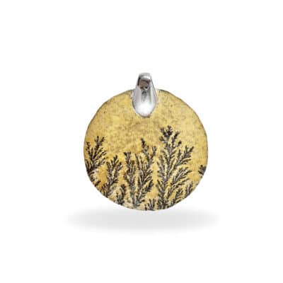 Pendant with limestone and dendrites made of 925 silver