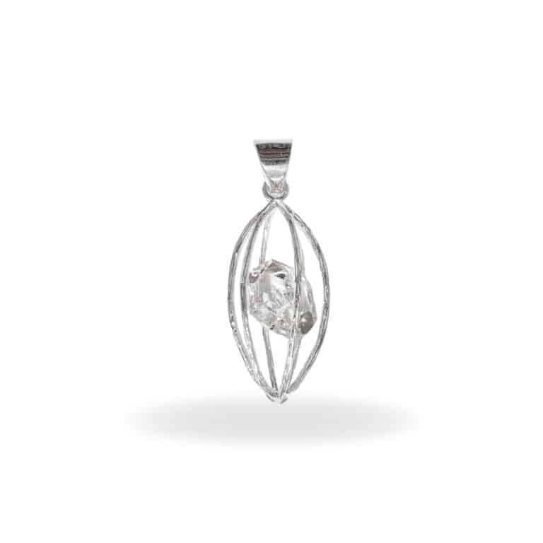 Pendant with Herkimer diamond in 925 silver