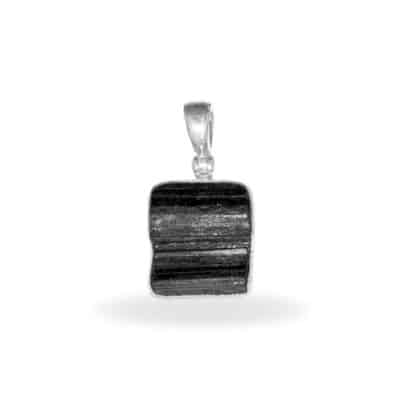 Pendant with Black Tourmaline in 925 Silver