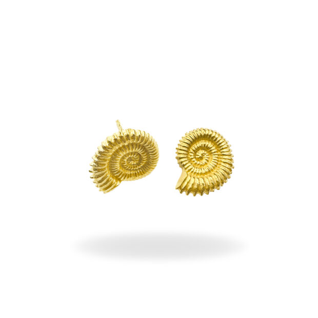 Ear stud snail made of 925 silver 1.0 micron gold-plated