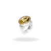 Ring with smoky quartz made of 925 silver and gold rim - Image 2