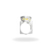 Ring with smoky quartz made of 925 silver and gold rim - Image 3